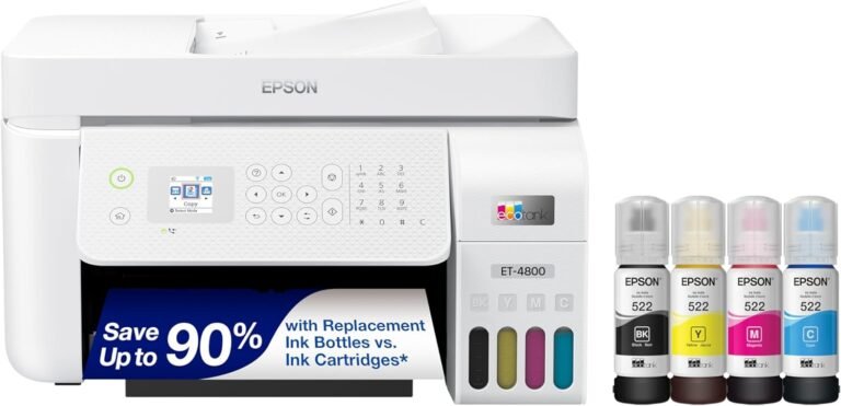 Epson EcoTank ET-4800 Review: Ink-Free Printing for Home and Office Use
