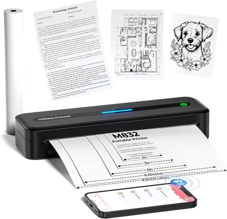 M832 Wireless Inkless Thermal Printer Review: Bluetooth Mobile Printer for Phone & Laptop