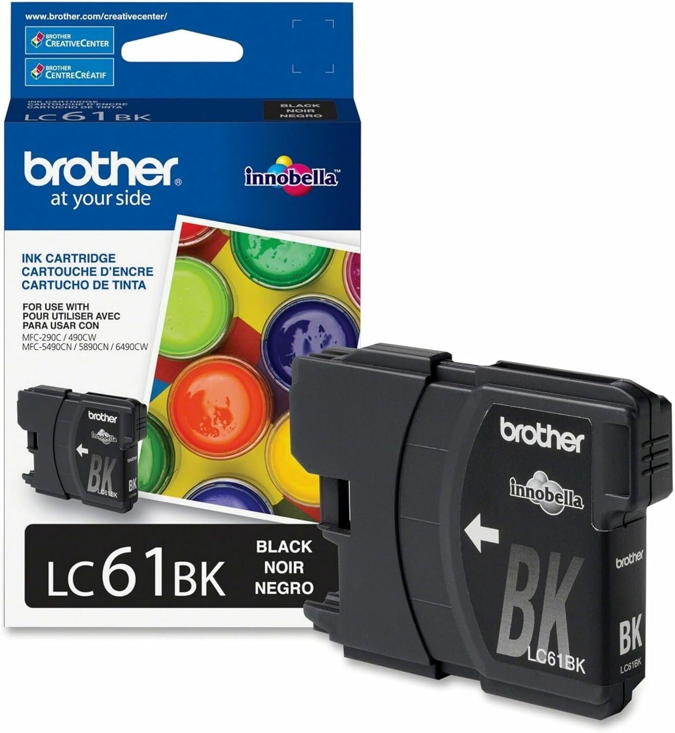 Brother LC61BK Ink Cartridge, 450 Page-Yield, Black