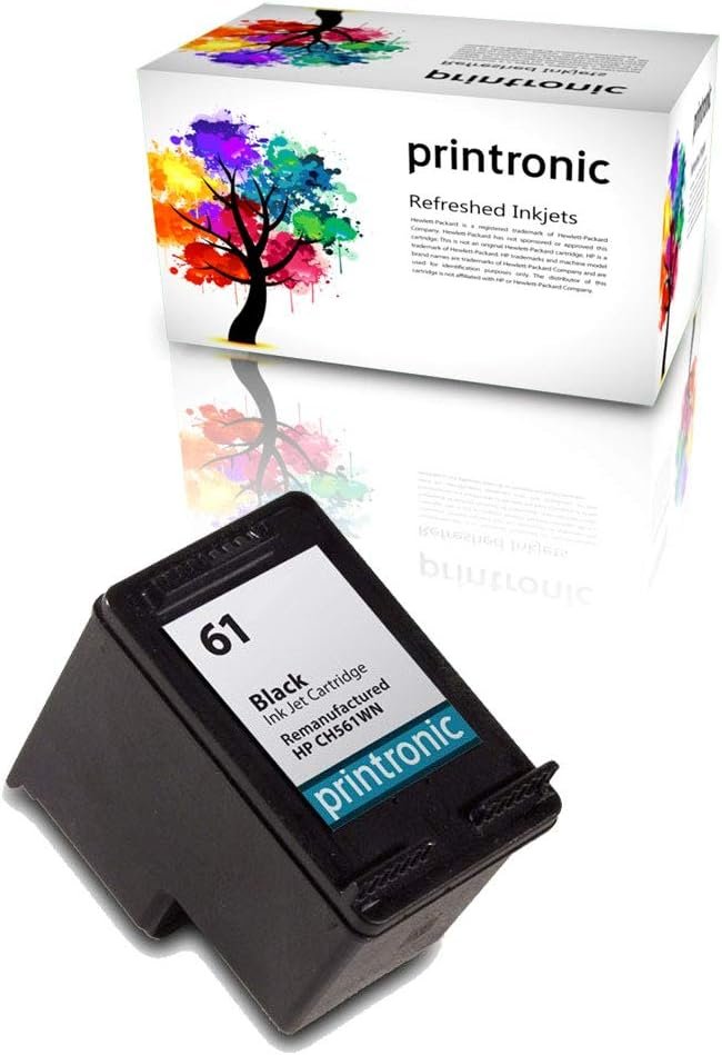 Remanufactured HP 61 Ink Cartridge for HP Envy 4500 5530 Deskjet 2540 1510 2050 3050 OfficeJet 4630 Printers (1 Black)