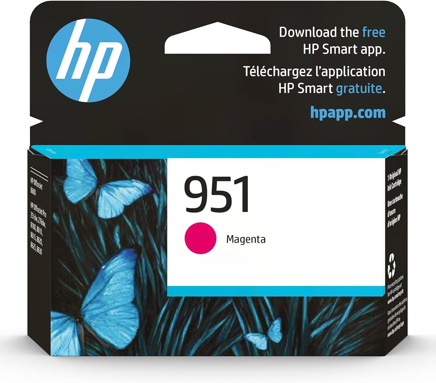 HP 951 Magenta Ink Cartridge | Works with HP OfficeJet 8600, HP OfficeJet Pro 251dw, 276dw, 8100, 8610, 8620, 8630 Series | Eligible for Instant Ink | CN051AN