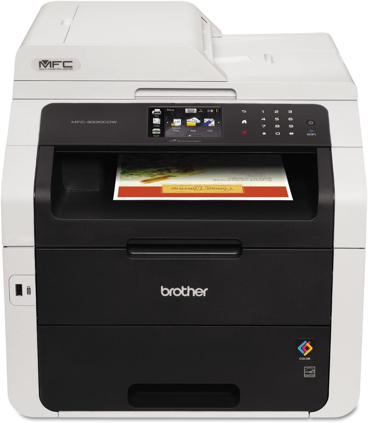 Brother BRTMFCL3750CDW MFC-L3750CDW Compact Digital Color All-in-One Printer Providing Laser Quality Results with 3.7 Color Touchscreen, Wireless and Duplex Printing