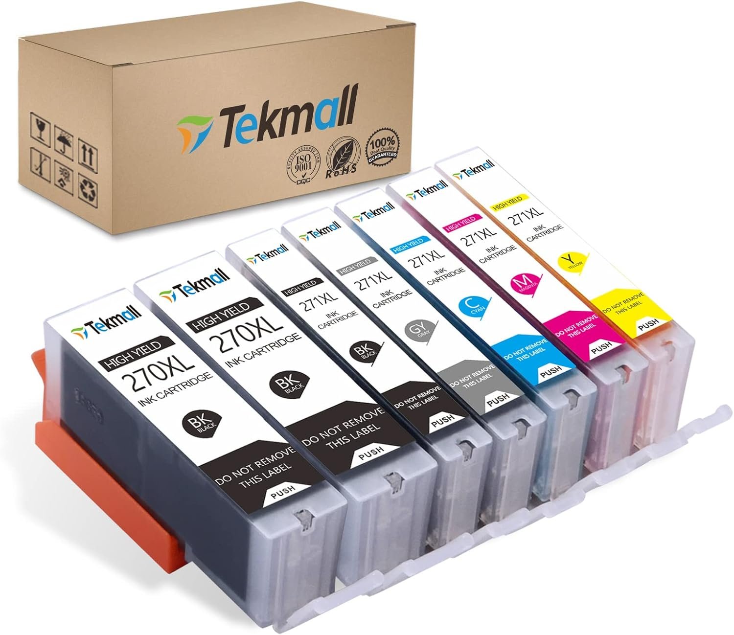 Compatible Ink Cartridges PGI-270XL CLI-271XL INK 271 INK 270 271XL 270XL Used for PIXMA MG7720 TS9020 TS8020 MG6821 TS9000 MG7700 MG6820 Printers 7 Pack (2*PGBK, BK, C, M, Y, GY)