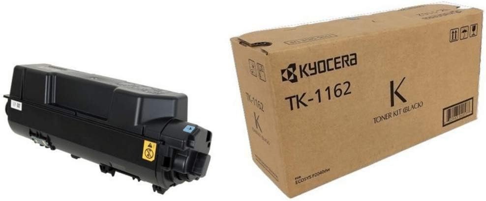 Kyocera 1T02RY0US0 Model TK-1162 Black Toner Kit For use with Kyocera ECOSYS P2040dw Black and White Network Printer, Up to 7200 Pages Yield Based On @ 5% Coverage