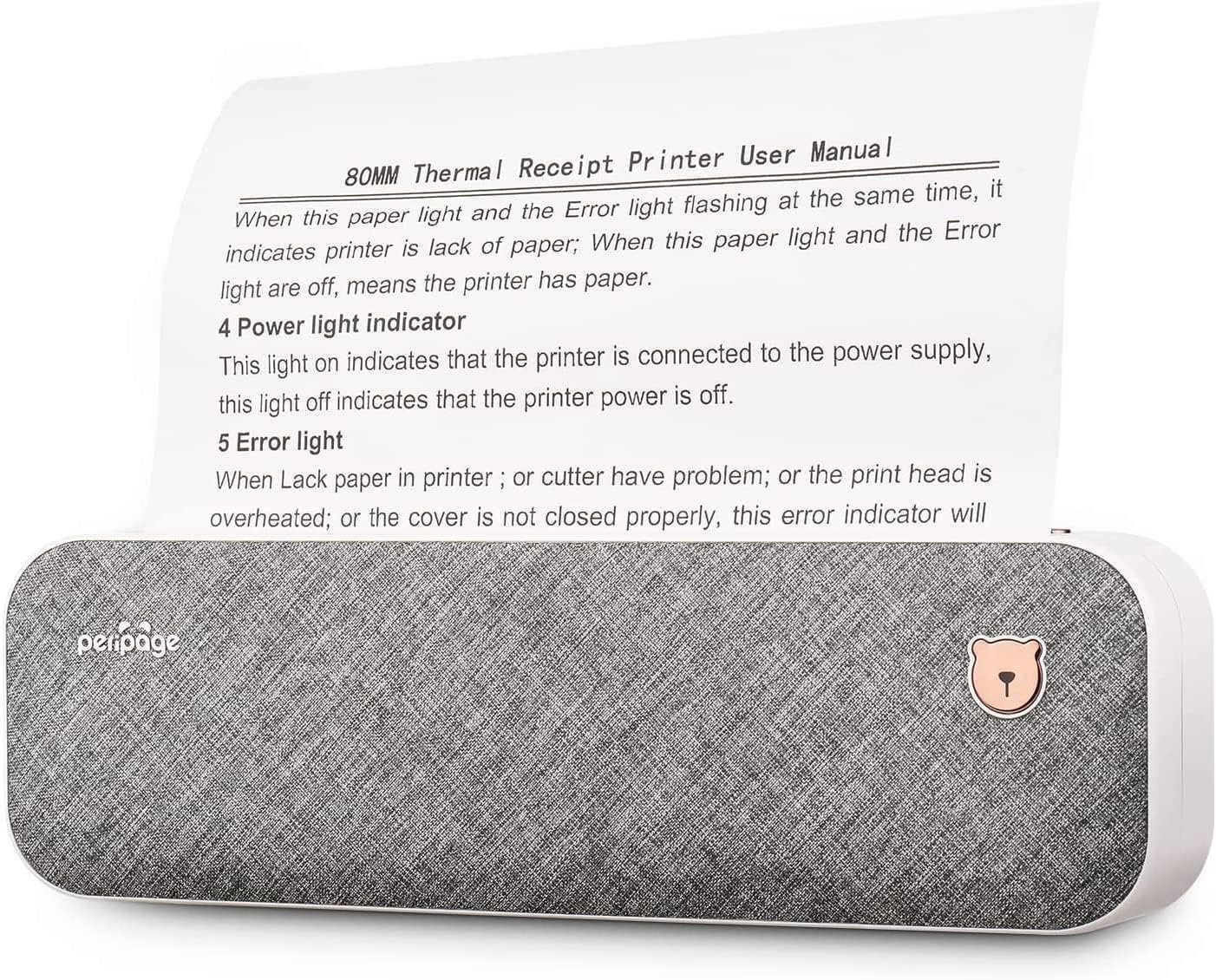 Portable Printer, A4 Wireless Bluetooth Travel Printer, Portable Thermal Printer Compatible with Android and iOS, Mobile Printer Supports 2''/3''/4'' Papers Width