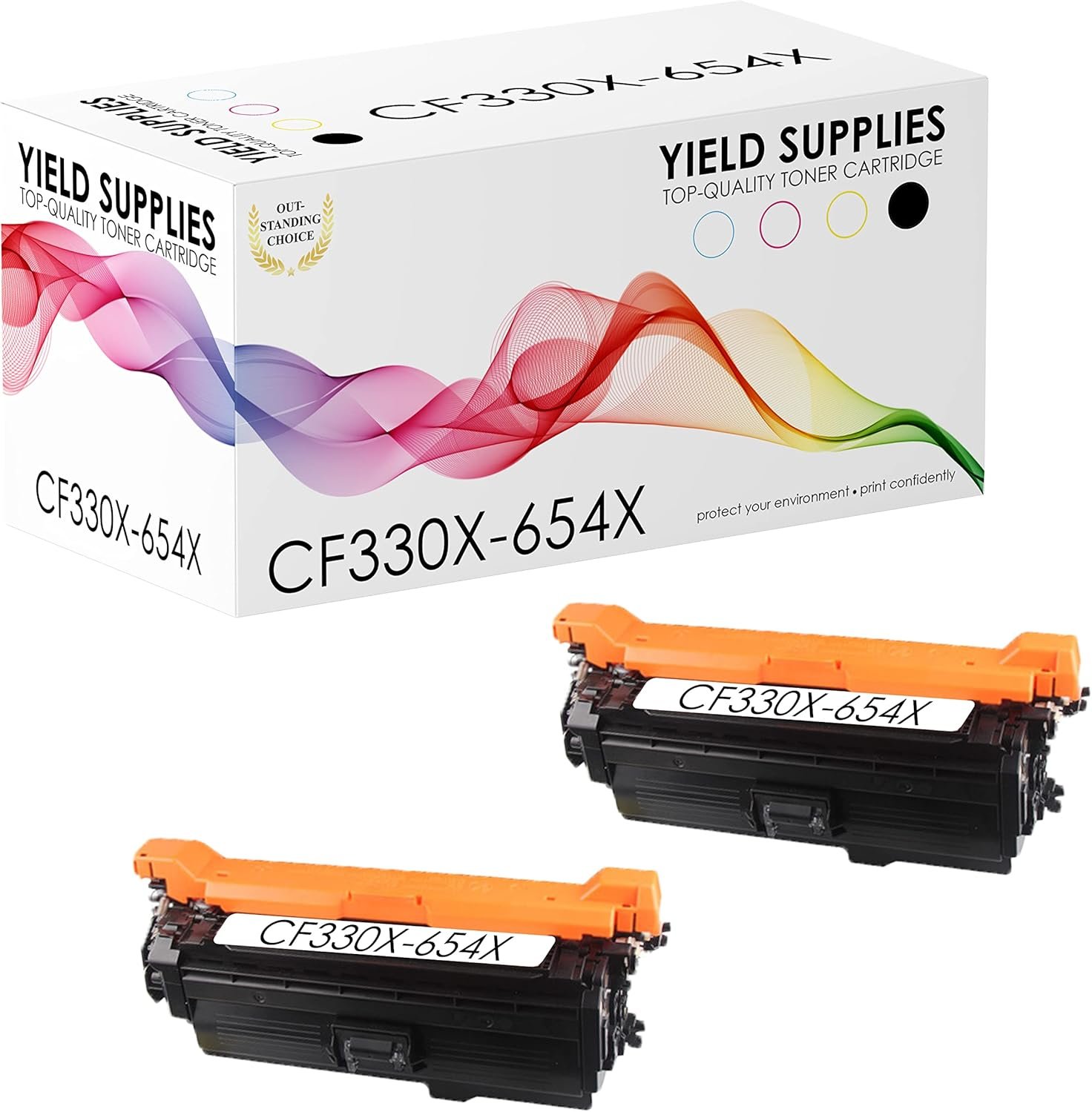 Yield Supplies Compatible Toner Cartridges Replacement for HP Color Laserjet Enterprise M651dn Color Laserjet Enterprise M651n M651xh Printer Toner Cartridges HP CF330X (654X) High Yield Black 2 Pack