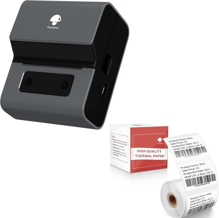 Phomemo M221 Thermal Label Printer: 3-Inch Portable Barcode Maker for Home & Business