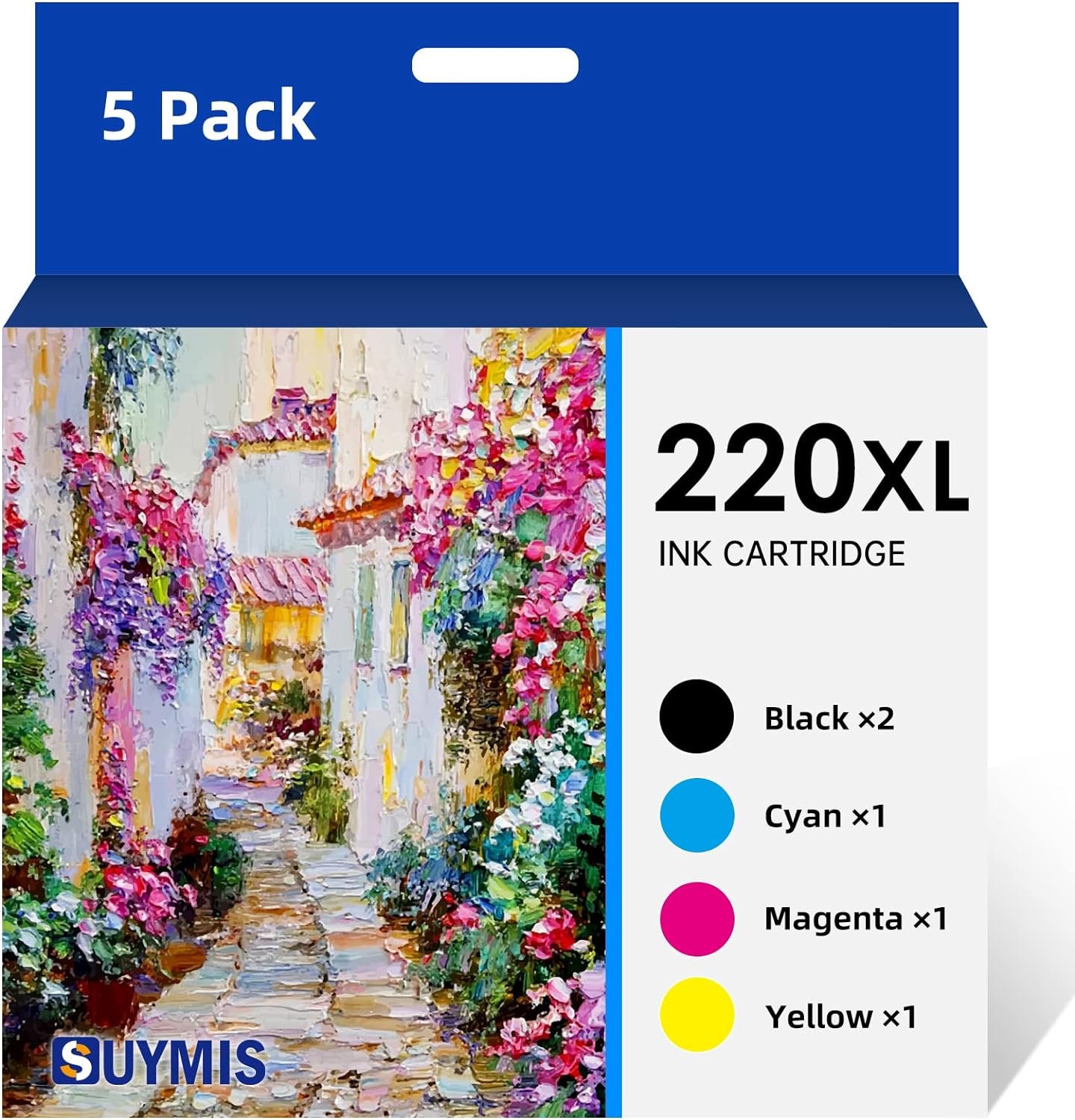 220XL Ink Cartridges Remanufactured for Epson 220 Ink Cartridges Combo Pack 220 XL T220XL to use for Epson WF-2630 WF-2650 WF-2660 WF-2750 XP-320 XP-420 Printer(2 Black,1 Cyan,1 Magenta,1 Yellow)