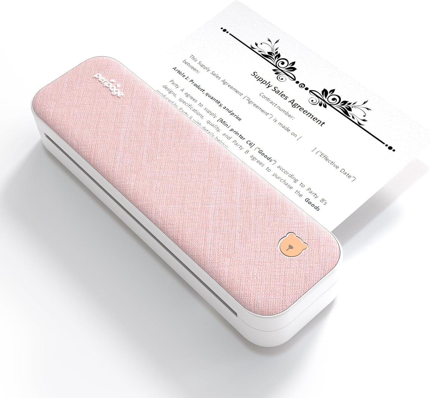 A40,Mini Printer,Thermal Portable Printer,Supports 8.26"x11.69" US Letter, Wireless Inkless Bluetooth Mobile Travel Printer,Compatible with Android&iOS,Prints Docs, Tattoo Paper, Photos(Pink)