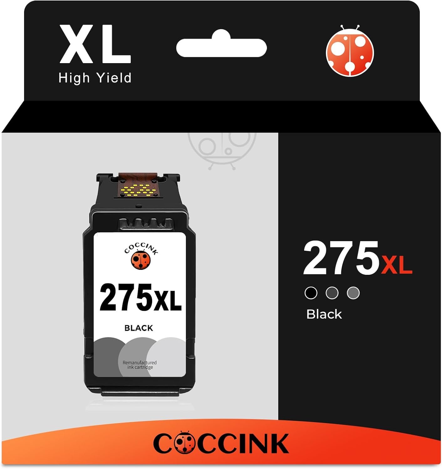 COCCINK PG-275XL Ink Cartridge Replacement for Canon Pixma TS3522 TS3520 TS3500 TR4720 TR4722 TR4725 TR4700 Printer for Canon 275 XL 275XL High Yield Printer Ink (1 Black)