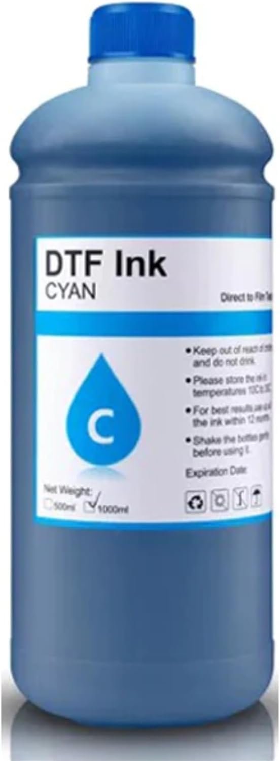 Cyan 1PK 1000ML Premium Water Base Digital Inkjet Ink Refill for Direct to Film Printers with Epson Printhead L1800 L805 R1390 4720 I3200 XP600 DX7 DX5 5113