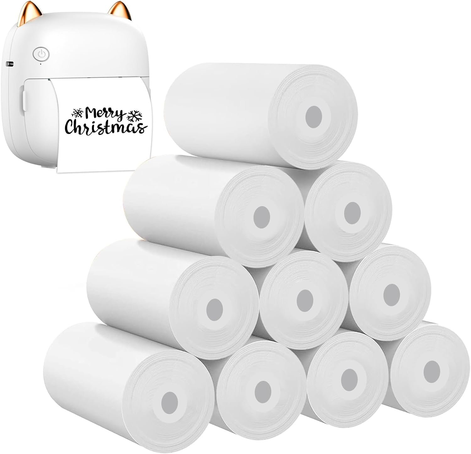 10 Rolls Thermal Printer Paper, White Printer Paper For Mini Sticker Receipt Printer Portable Bluetooth Pocket Printer, Mini Printer Paper Refill For Most Mini Thermal Printer, Non-sticker Paper