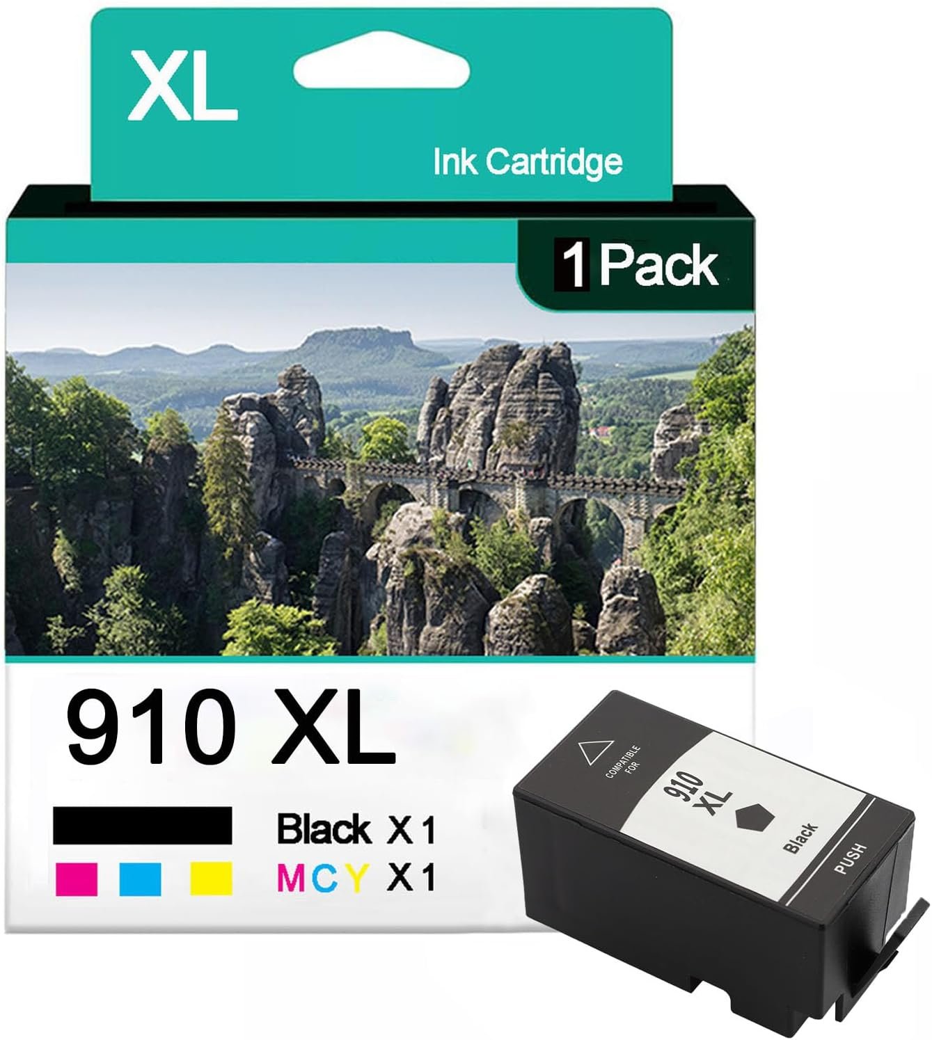 Compatible for HP 910XL Ink Cartridges Officejet Pro 8020 8022 8024 8025 80288 031 8033 8034 8035 AIO DeskJet Printer Inkjet Printers High Yield Refill Replacement,Black