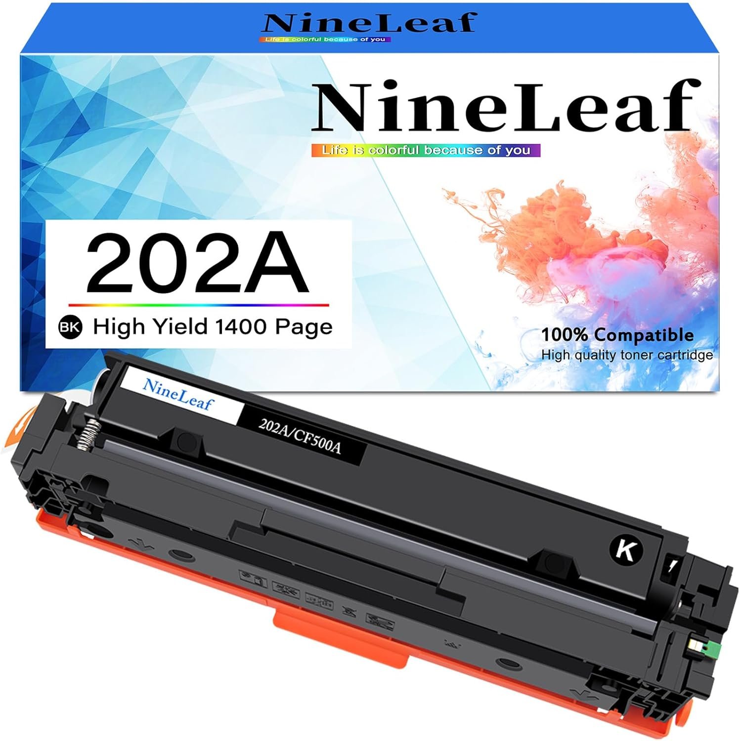 NineLeaf Compatible Toner Cartridge Replacement for HP 202A CF500A work for Color Laser Jet Pro MFP M281cdw M281fdw M281fdn M254dn M254nw M254 Printer (Black,1 Pack)