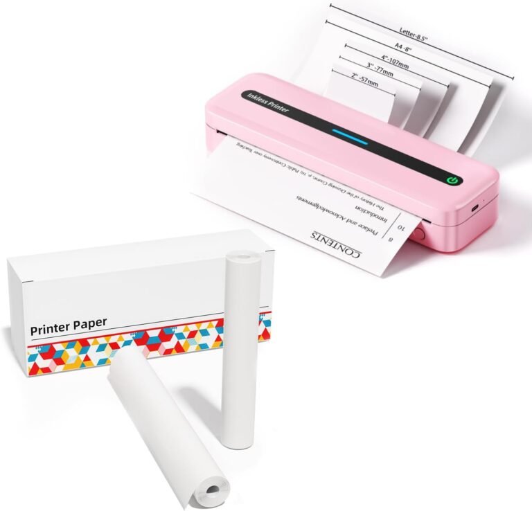 Itari Portable Printer Wireless for Travel with 2 Rolls of Thermal Printer Paper 8.5 x 11 US Letter for M08F M832 Portable Printer