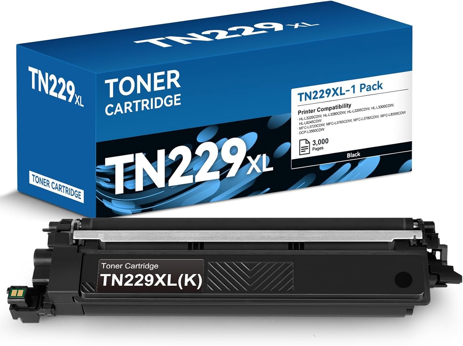 TN229XL TN229 Black Toner Cartridge Replacement for Brother TN229XLBK TN 229XL TN-229XL HL-L3280CDW MFC-L3720CDW MFC-L3780CDW HL-L3220CDW HL-L3300CDW Printer High Yield Toner, 1 Pack
