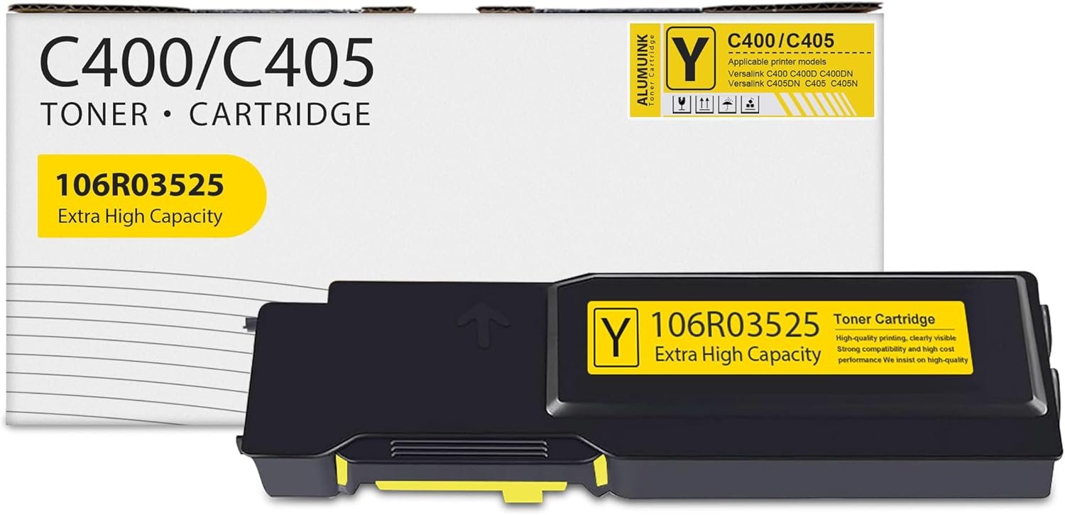 VersaLink C400 C405 Yellow Extra High Capacity Toner Cartridge 1-Pack Replacement for Xerox 106R03525 Toner for VersaLink C405 C400 C400D C400DN C405 C405DN C405N Printer, (8,000 Pages)