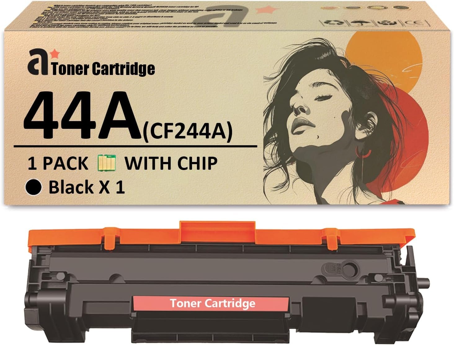 44A Toner Cartridge Replacement for HP 44A CF244A Toner Cartridges Compatible for HP LaserJet Pro M15a M15w MFP M28a M28w M31w Printers 1 Black