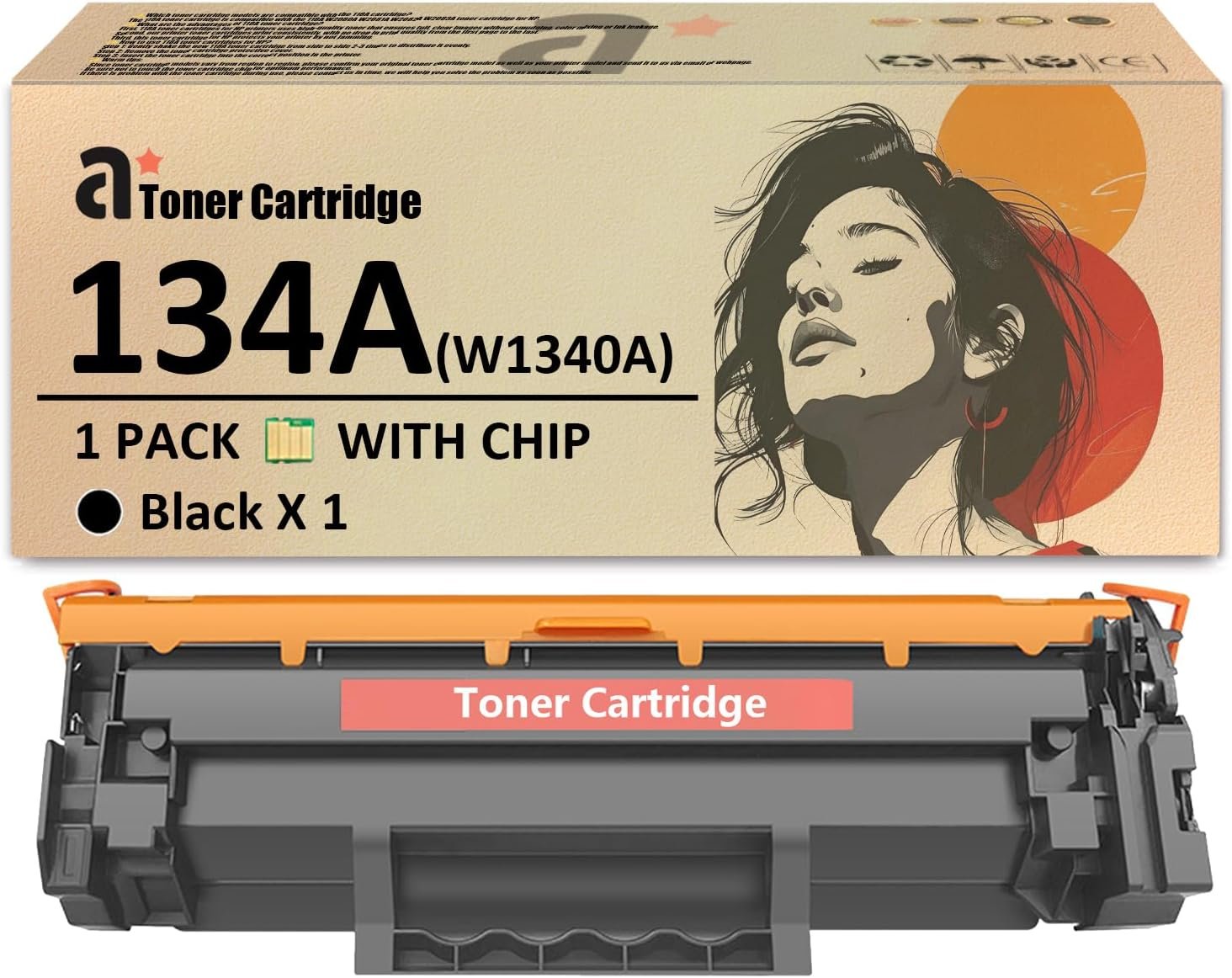 134A Toner Cartridge Compatible for HP 134A W1340A Toner Cartridges Work for HP LaserJet MFP M209 M209d M209dw M234dw M234sdw M234sdn M234sdne Printers 1 Black