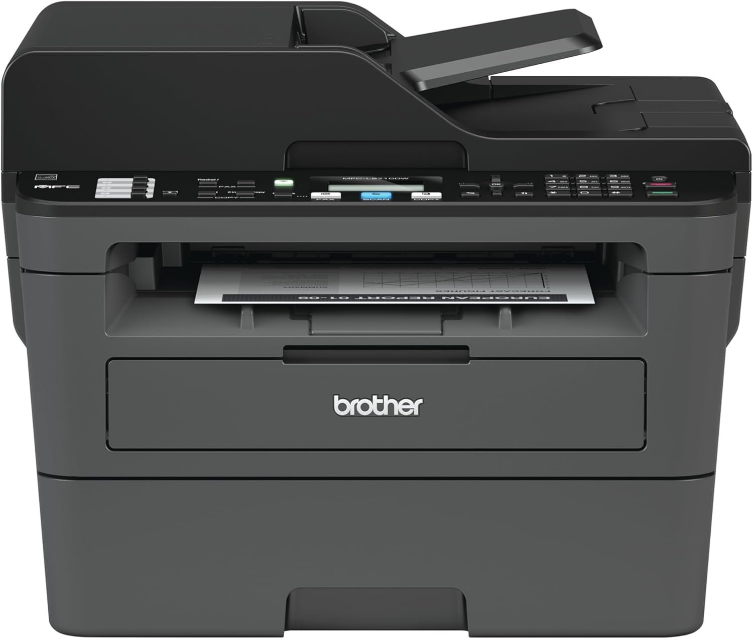 Brother Monochrome Laser Printer, MFCL2710DW, Wireless Networking, Duplex Printing, Includes 4 Month Refresh Subscription Trial and Amazon Dash Replenishment Ready