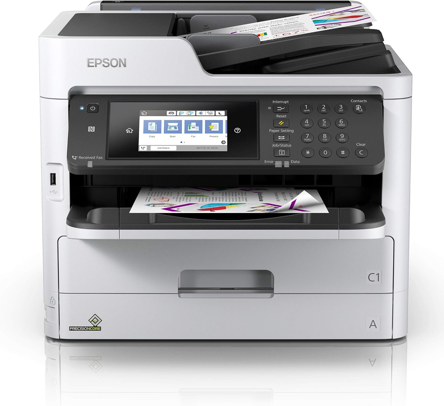 Epson Workforce Pro WF-C5710 Network Multifunction Color Printer, Standard Capacity, Silver