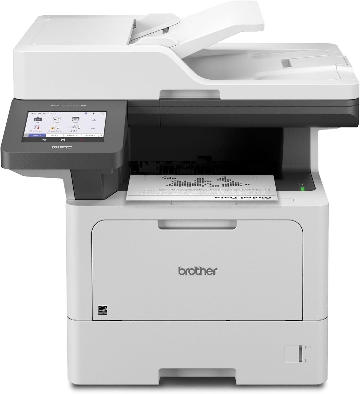 Brother Professional Laser Printer All-in-One with Scanner and Copier, High-Speed 50 ppm Monochrome Printing, Wireless Network Ready, Dual-Band WiFi, Auto 2-Sided Print (MFC-L5915DW)