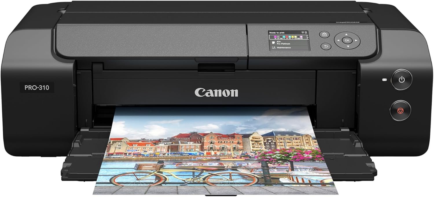 Canon imagePROGRAF Professional 13" PRO-310 Wireless Inkjet Photo Printer with 3.0-Inch Color LCD Monitor, 9 Color Pigment-Based Ink System, Black