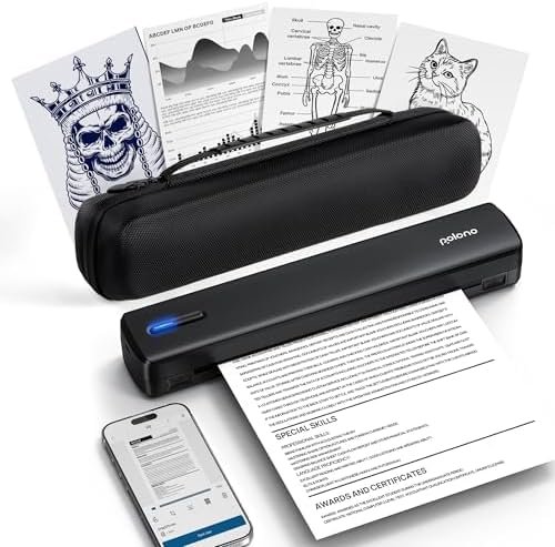 POLONO D810 Portable Printer with Carry Case, Black