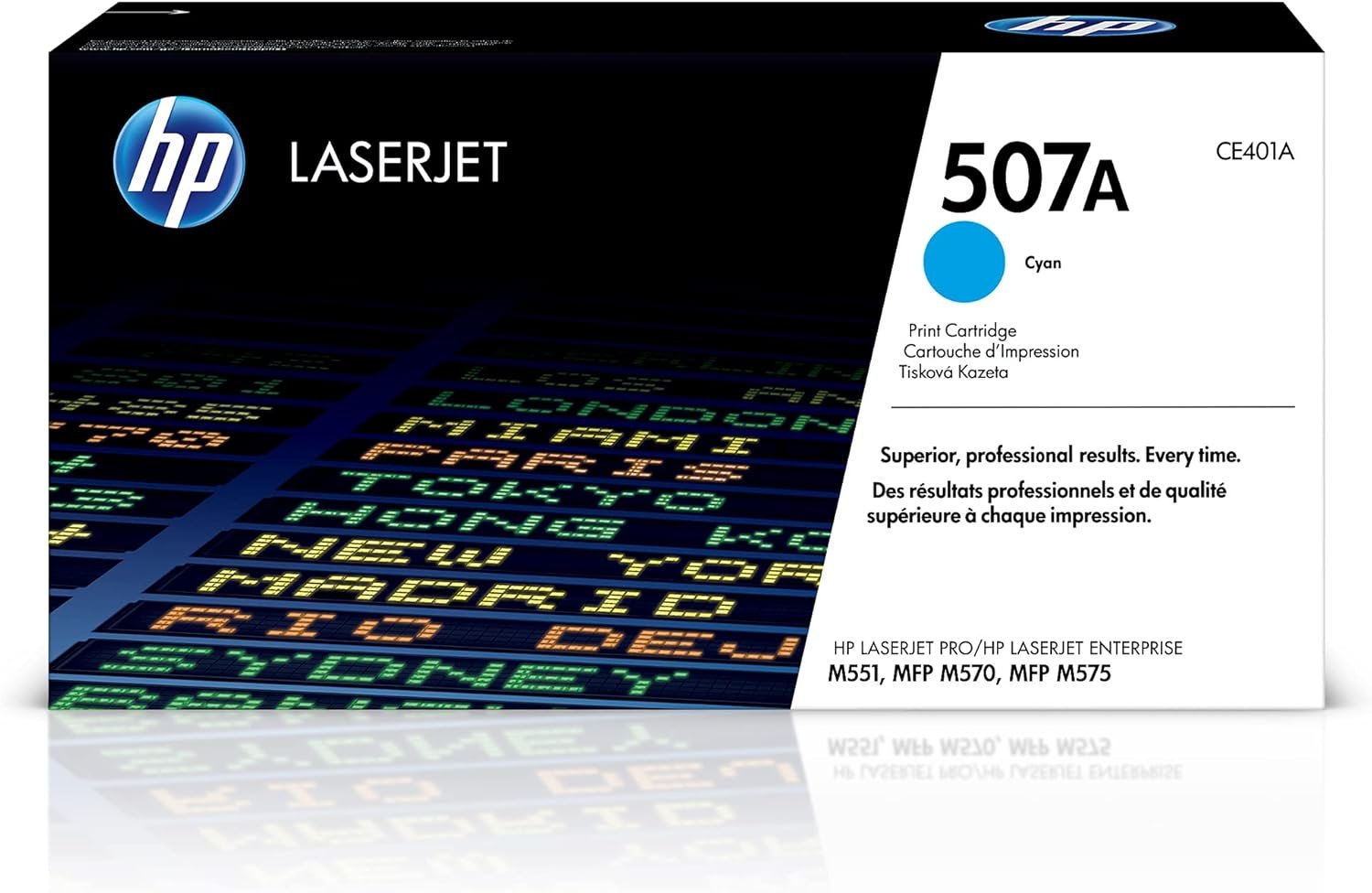 HP 507A Cyan Toner Cartridge | Works Laserjet Enterprise 500 Color M551, MPF M575, MPF M570 Series | ACE401A