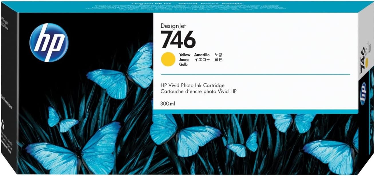 HP 746 Yellow 300-ml Genuine Ink Cartridge (P2V79A) for DesignJet Z6 & Z9+ Large Format Printers