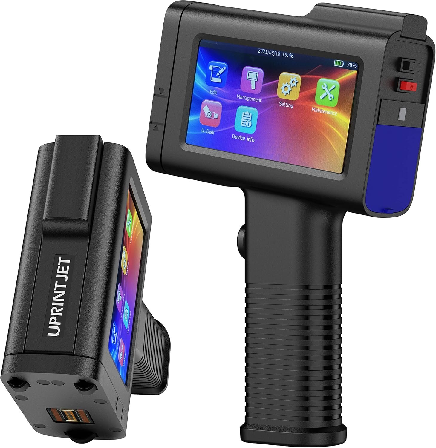 Handheld Inkjet Printer BT-HH6105B2 with Photoelectric Sensor Inkjet Coder Quick-Drying Ink for Barcode QRcode Batch Number Logo Date Printing Machine Handheld Printer for Any Surface