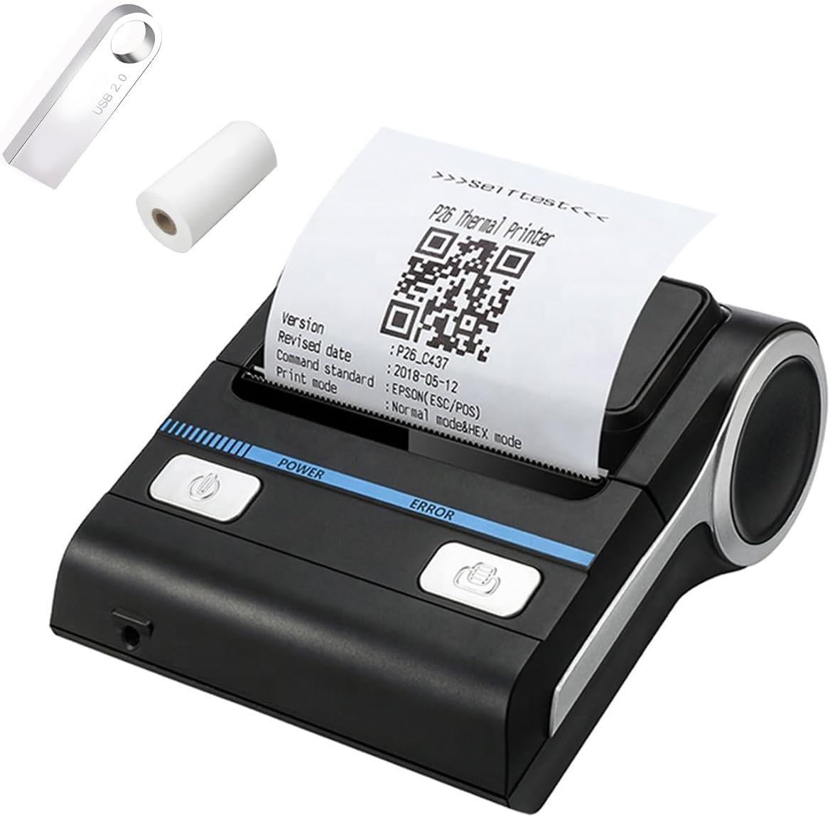 IS NOT compatible with iphone/ipad/MAC,80mm bluetooth portable thermal receipt printer,only compatible with android/Windows,3 inch Ticket wireless android bill invoice printer for small business