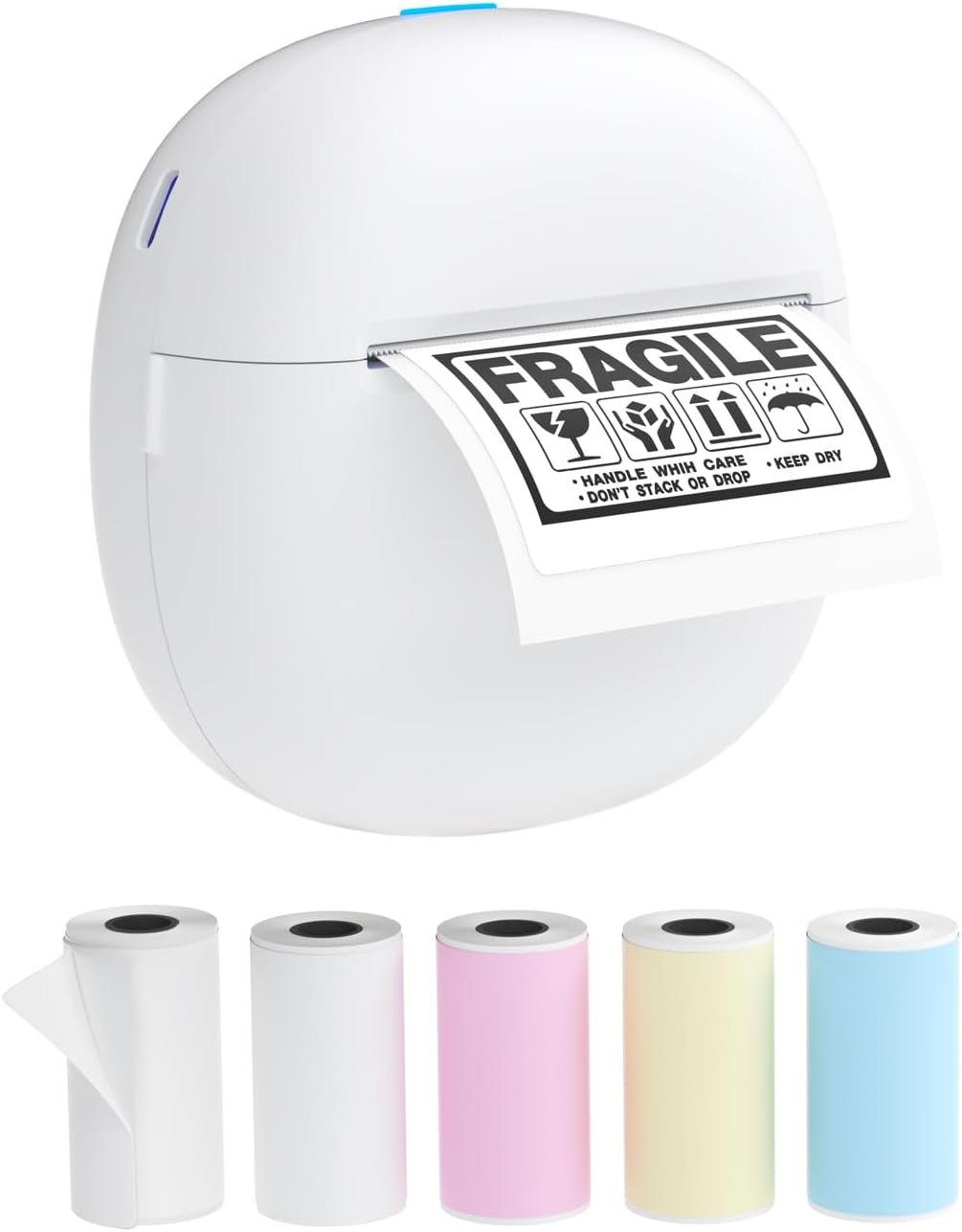 Sticker Printer, Mini Thermal Printer with 5 Rolls Paper ,Inkless Photo Maker for School Supplies & DIY Projects,Bluetooth Connection Portable Sticker Maker for Labels, Photos, and Notes (Mini)