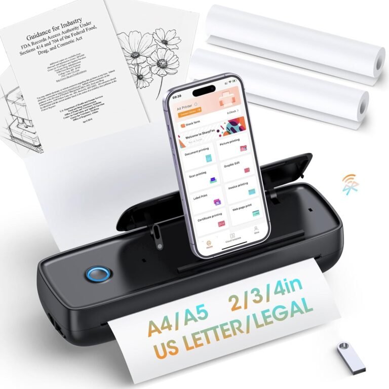 Portable Bluetooth Thermal Printer for Travel & Office Use