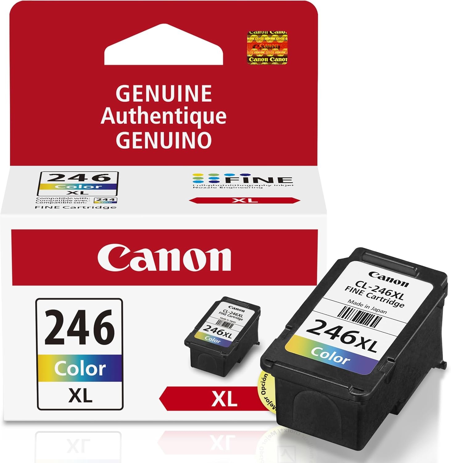 Canon CL-246 XL Genuine Color Ink Cartridge, Compatible with iP2820, MG2420/2924/2920/3020/2522/2525, MX492, TS3120/302/302a/202/202a/4520/3320