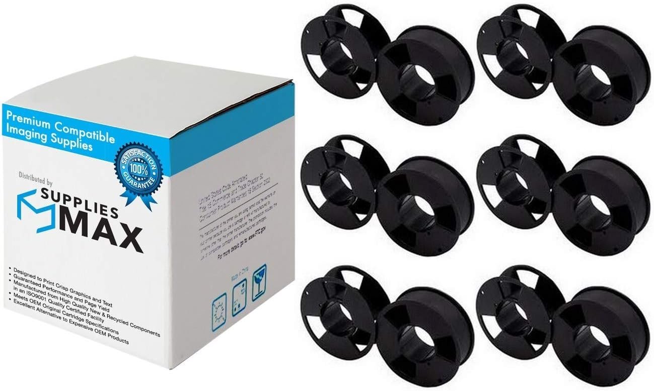 SuppliesMAX Compatible Replacement for IBM 6400/6404/6405/6408/6412 Series Black Printer Ribbons (6/PK) (1040990)