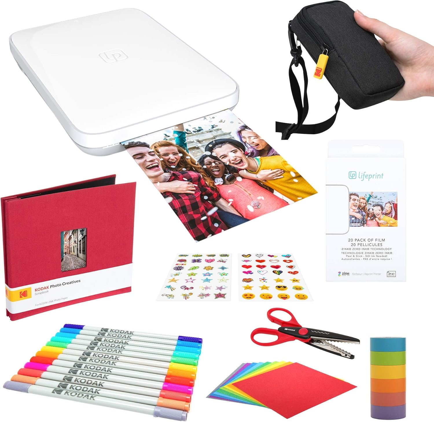 Lifeprint 3x4.5 Portable Photo and Video Printer (White) Scrapbook kit