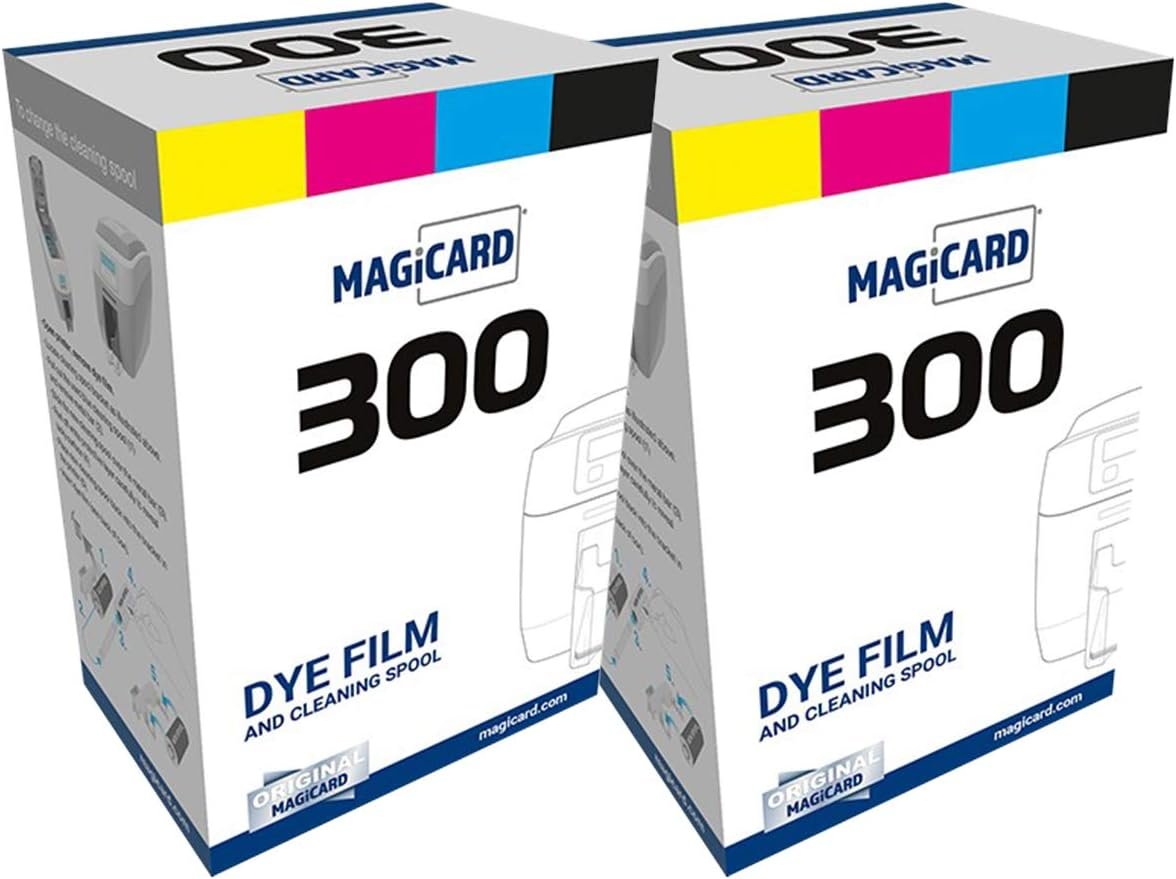 Bodno 2 x Magicard 300 Printer MC300YMCKO/2 Color Ribbon - YMCKO - 300 Prints Software Demo Card