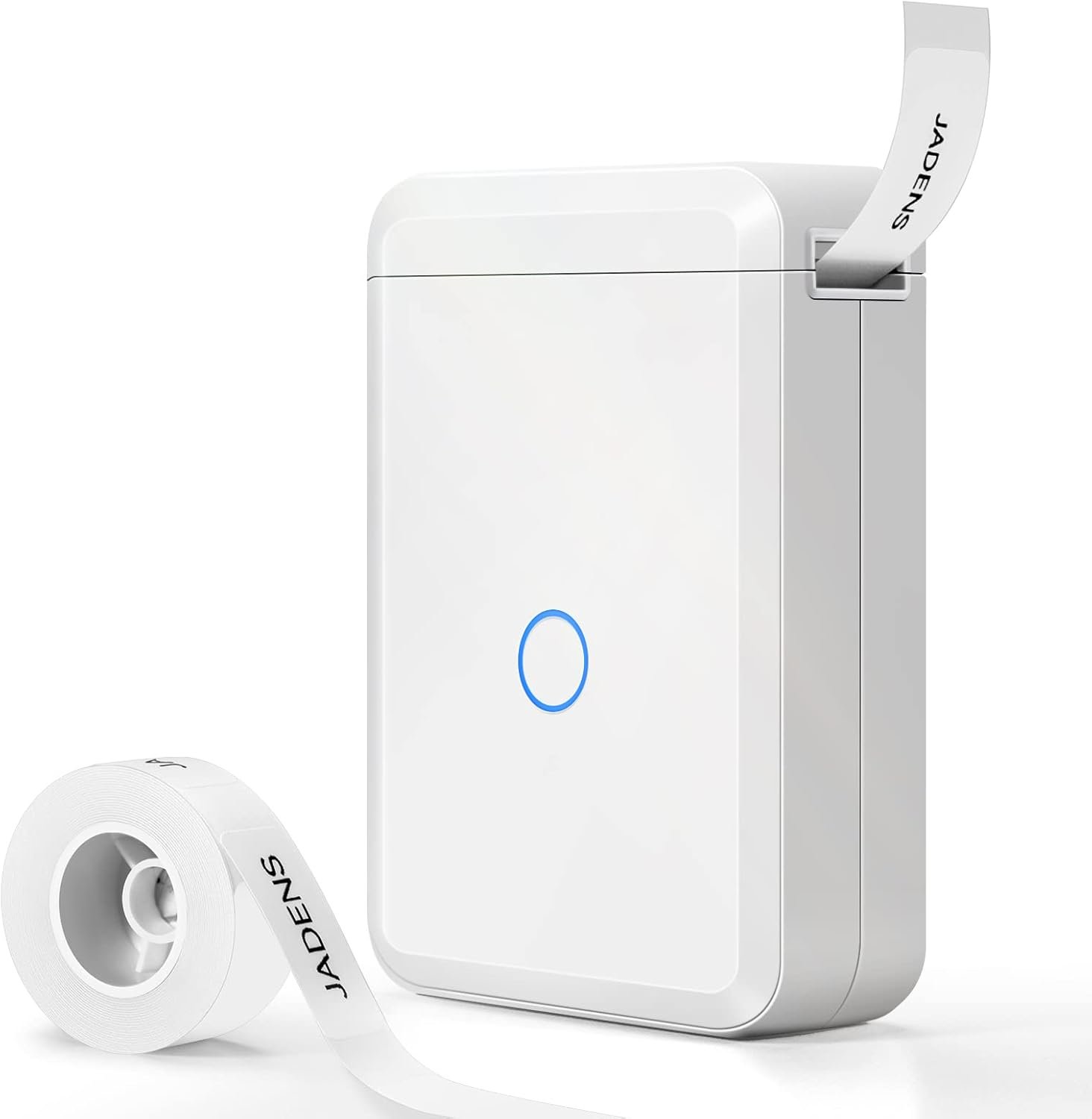 JADENS Label Maker Machine with Tape, D110 Portable Bluetooth Label Printer for Storage, Barcode, Mailing, Office, Home, Organizing, Sticker Maker Mini Label Maker with Multiple Templates, White