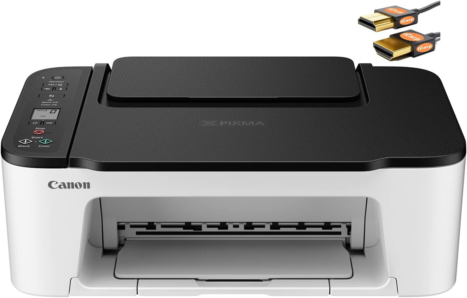 Canon PIXMA TS35 22 All-in-One Wireless Color Inkjet Printer - Print Copy Scan - Mobile Printing - Up to 50 Sheets Paper Tray - Up to 4800 x 1200 DPI - 1.5" LCD + HDMI Cable