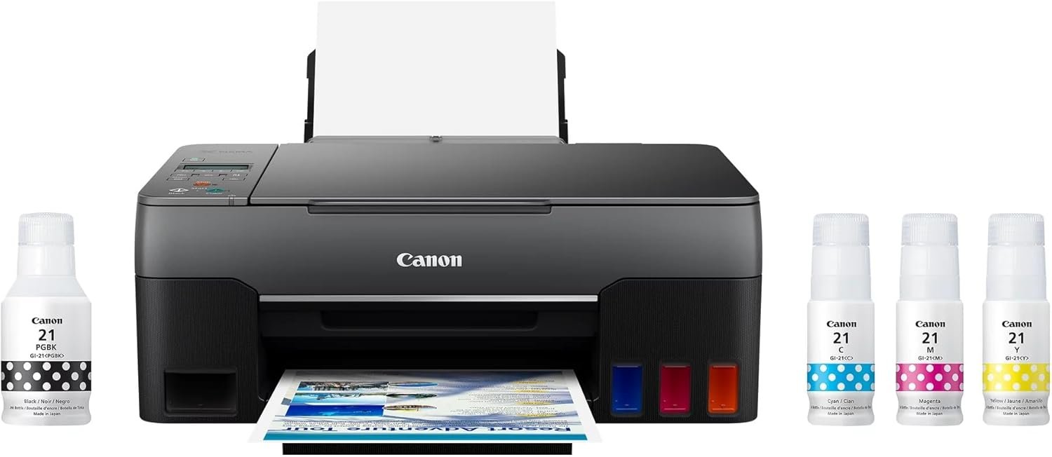 Canon PIXMA G3262 Wireless MegaTank All-in-One Printer (Print, Copy, Scan) with Mobile Printing, Black