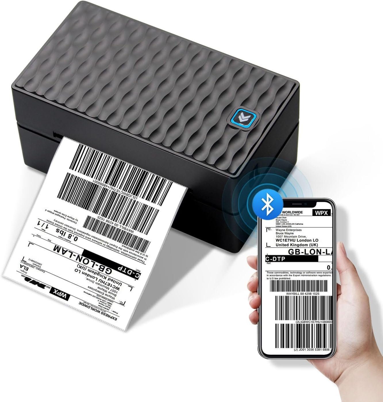 SLCZCZ Thermal Label Printer, 4x6 Shipping Label Printer for Small Business, Bluetooth Label Printer for Shipping Packages, Compatible with iOS, Android, Windows, Mac, UPS, USPS - Black