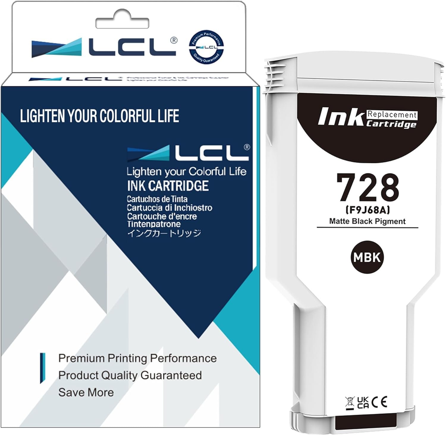 LCL Compatible with HP 728 Matte Black 300-ml Ink Cartridge (F9J68A) Replacement for HP DesignJet T830 MFP & T730 Large Format Plotter Printers