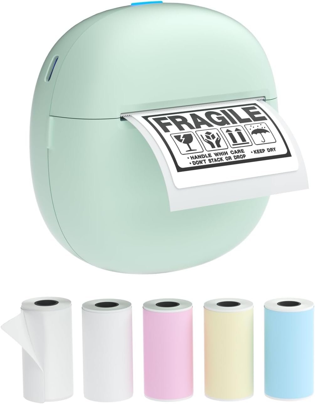 Sticker Printer, Mini Thermal Printer，Inkless Photo Maker for School Supplies & DIY Projects,Bluetooth Connection Portable Sticker Maker for Labels, Photos, and Notes (Green) (Mini)