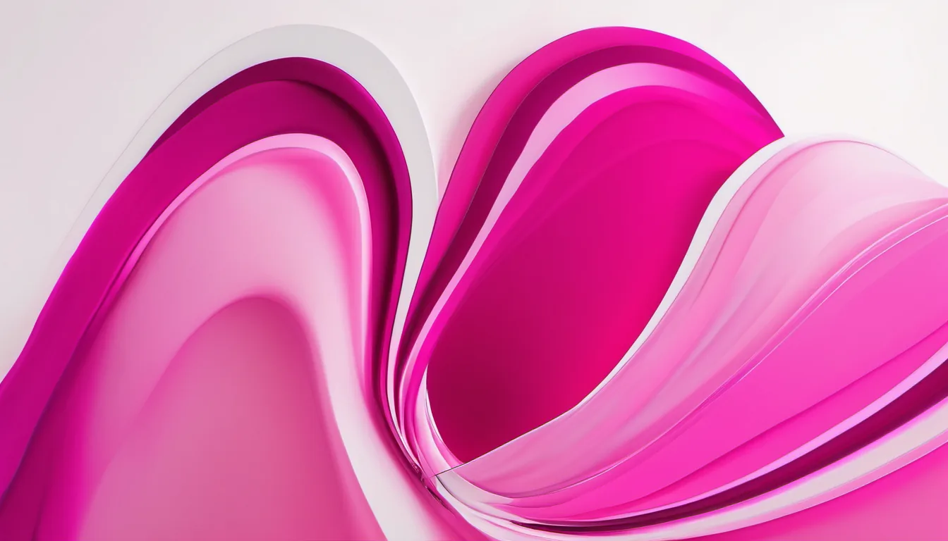 Abstract distribution curve illustration in magenta and pale pink on white — decorative header for How Our Printer Reviews Are Written